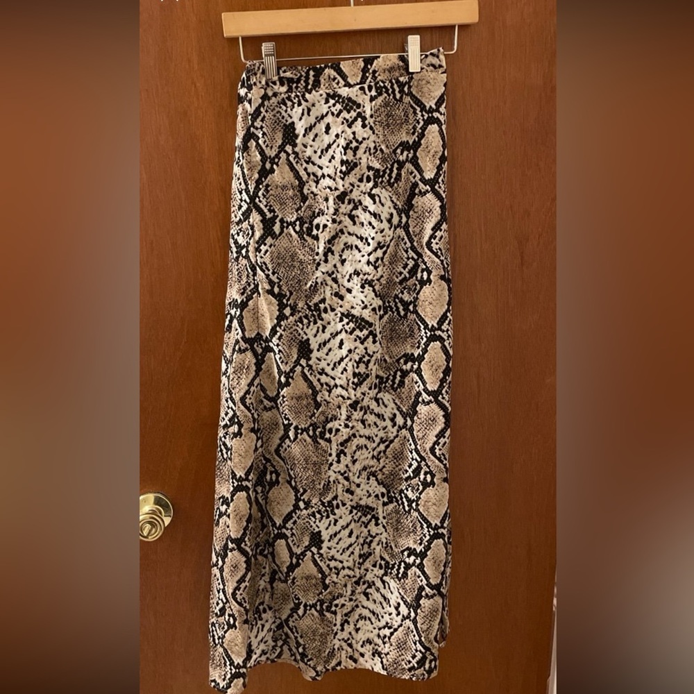 Snakeskin print maxi w/ side slit
